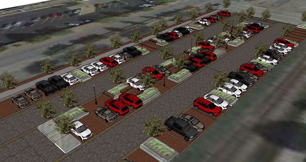 Conceptual drawings for riverfront space